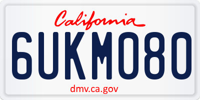 CA license plate 6UKM080