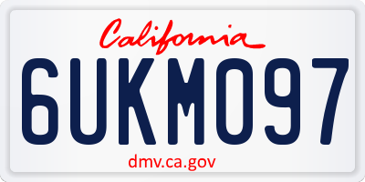 CA license plate 6UKM097