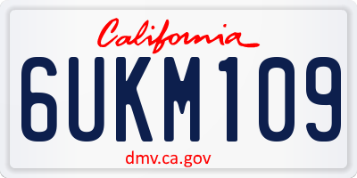 CA license plate 6UKM109