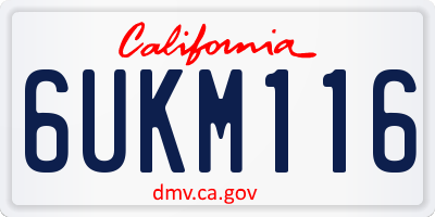 CA license plate 6UKM116