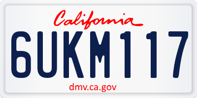 CA license plate 6UKM117