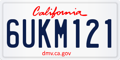 CA license plate 6UKM121