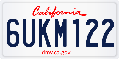 CA license plate 6UKM122