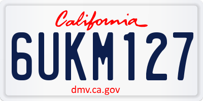 CA license plate 6UKM127