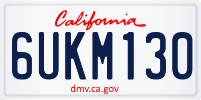 CA license plate 6UKM130
