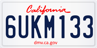 CA license plate 6UKM133