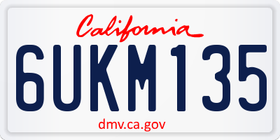 CA license plate 6UKM135