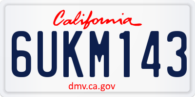 CA license plate 6UKM143