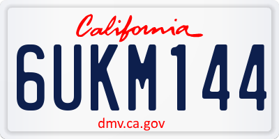 CA license plate 6UKM144