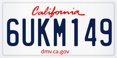 CA license plate 6UKM149