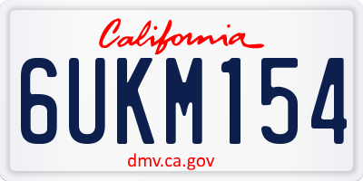 CA license plate 6UKM154