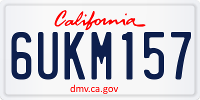 CA license plate 6UKM157