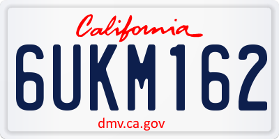 CA license plate 6UKM162