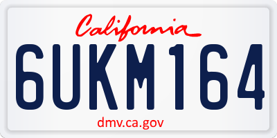 CA license plate 6UKM164