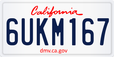 CA license plate 6UKM167
