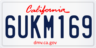 CA license plate 6UKM169