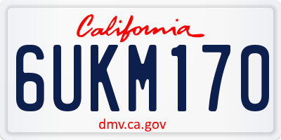 CA license plate 6UKM170