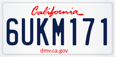 CA license plate 6UKM171