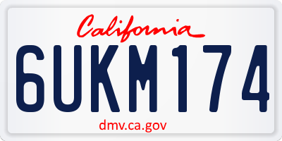 CA license plate 6UKM174