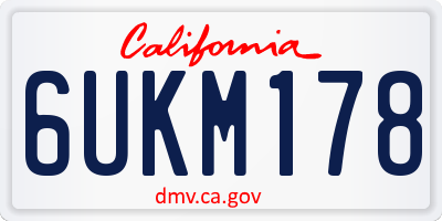 CA license plate 6UKM178