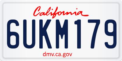 CA license plate 6UKM179