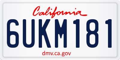 CA license plate 6UKM181