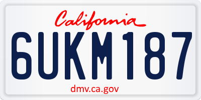 CA license plate 6UKM187