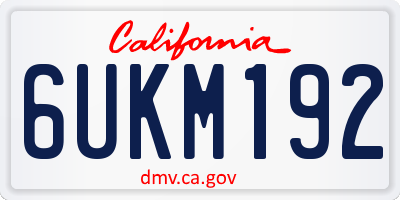 CA license plate 6UKM192