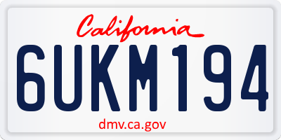 CA license plate 6UKM194