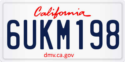 CA license plate 6UKM198