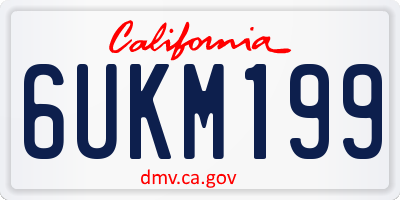 CA license plate 6UKM199