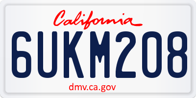 CA license plate 6UKM208
