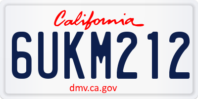 CA license plate 6UKM212