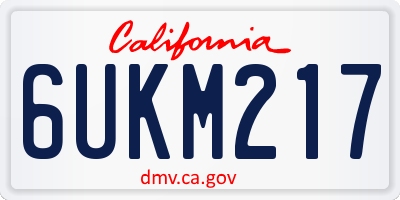 CA license plate 6UKM217
