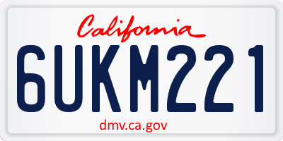 CA license plate 6UKM221