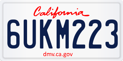 CA license plate 6UKM223