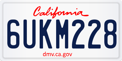 CA license plate 6UKM228