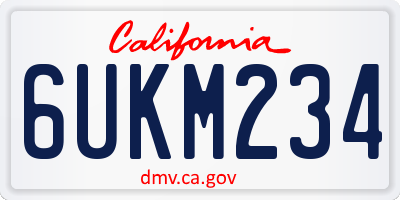 CA license plate 6UKM234