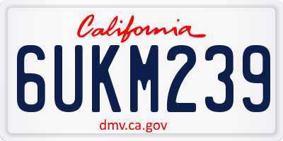 CA license plate 6UKM239