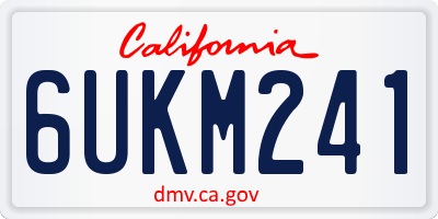 CA license plate 6UKM241