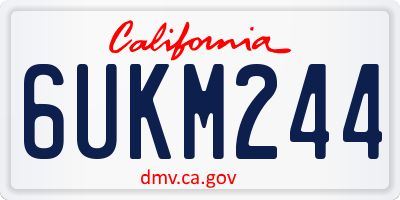 CA license plate 6UKM244