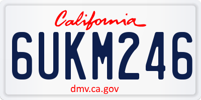 CA license plate 6UKM246
