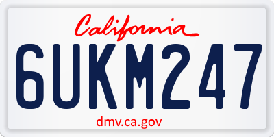 CA license plate 6UKM247