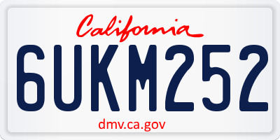 CA license plate 6UKM252