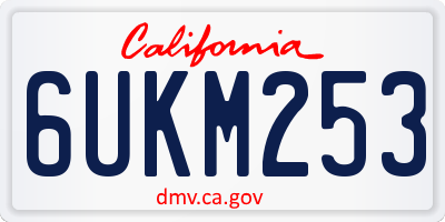 CA license plate 6UKM253