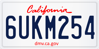 CA license plate 6UKM254
