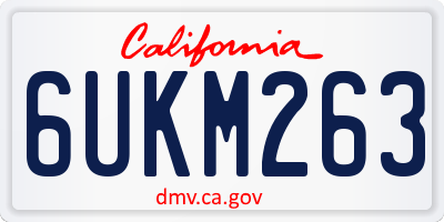 CA license plate 6UKM263