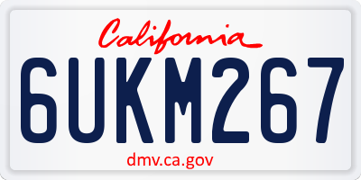CA license plate 6UKM267
