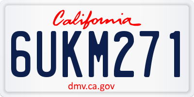CA license plate 6UKM271