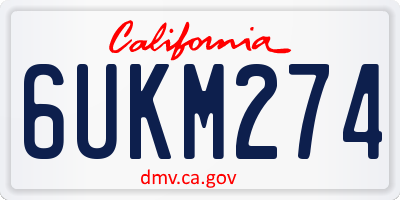 CA license plate 6UKM274